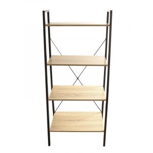 ESTANTE METAL-MADERA, 4 NIVELES, 148X60X32CM