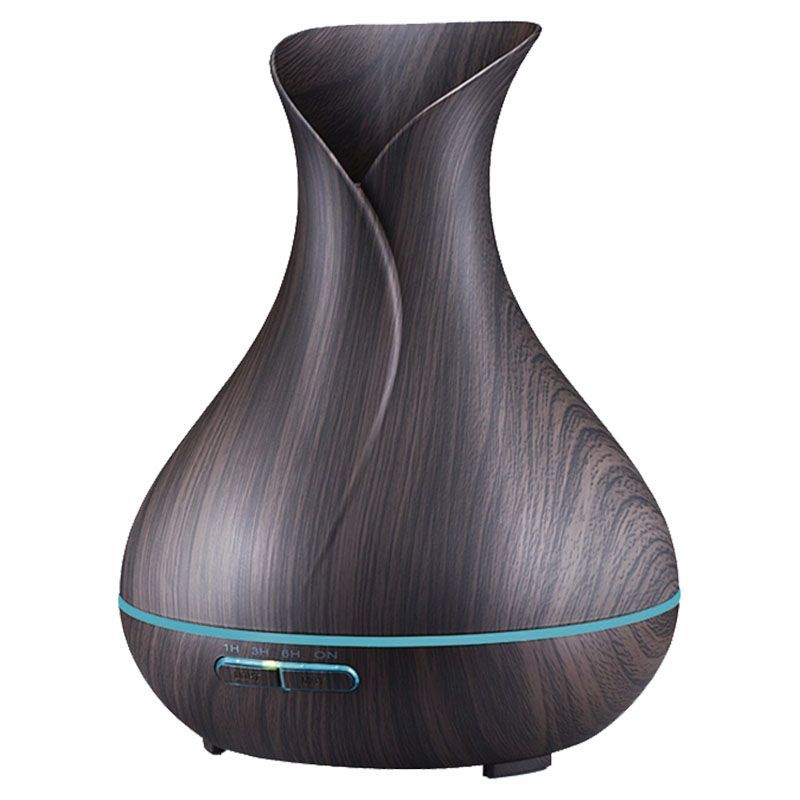 DIFUSOR DE AROMAS COLOR MADERA 400ML LUZ LED