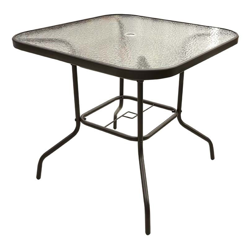 MESA CUADRADA DE VIDRIO 90X90X70CM