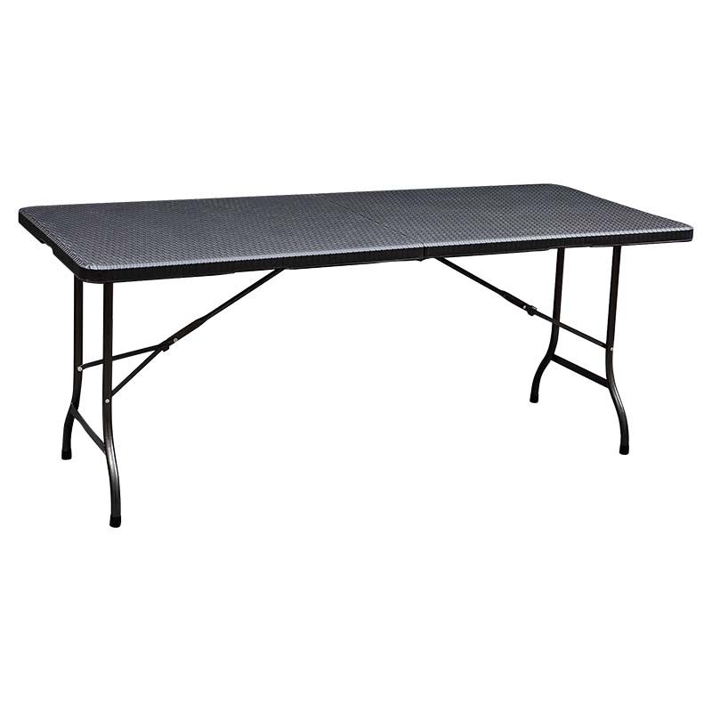 MESA PLEGABLE TIPO RATTAN 180CM 75X72CM, CAFÉ OSCURO