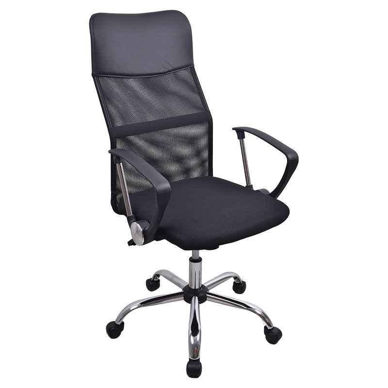 SILLA DE OFICINA EJECUTIVA 61.5X59X107CM RSPALDO ALTO TELA Y MALLA