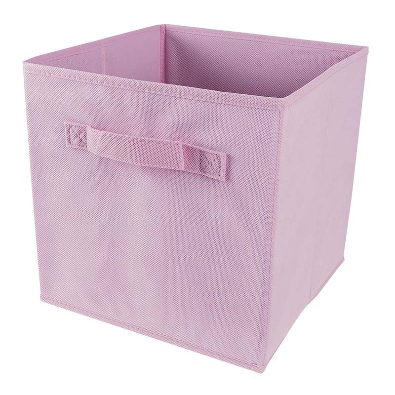 CUBO ORGANIZADOR DE TELA ROSADO 28X28X28CM