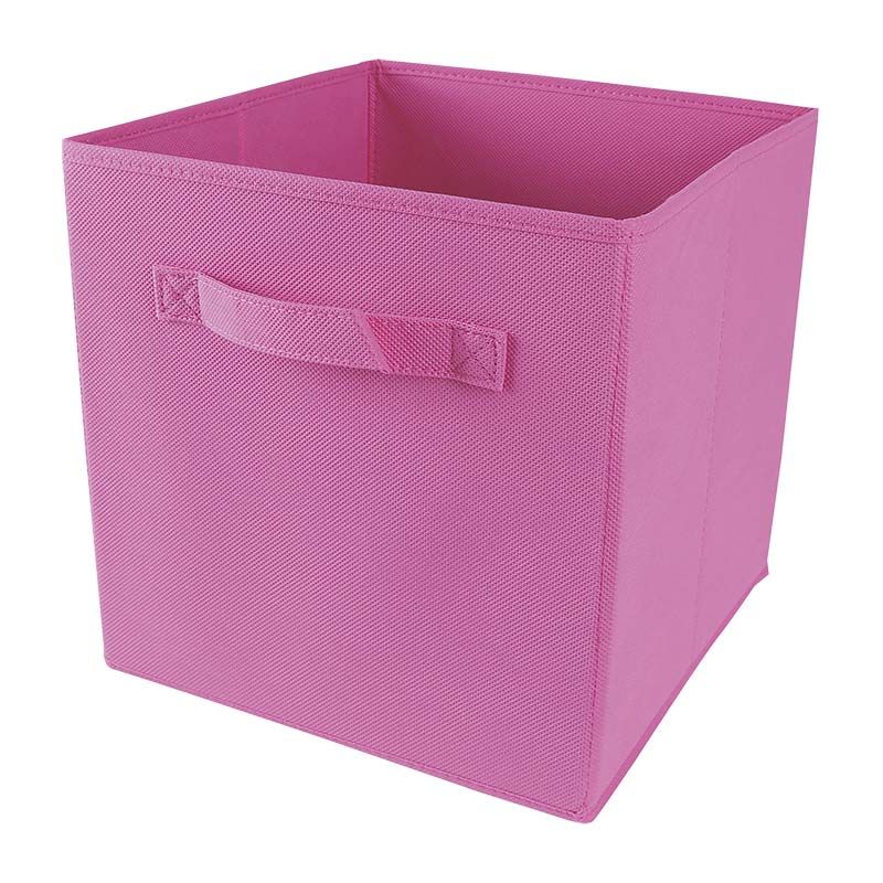 CUBO ORGANIZADOR DE TELA FUCSIA 28X28X28CM