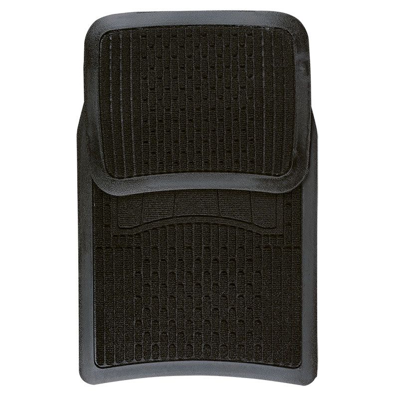 ALFOMBRA DE CAUCHO/FELPA, 4 PIEZAS NEGRO