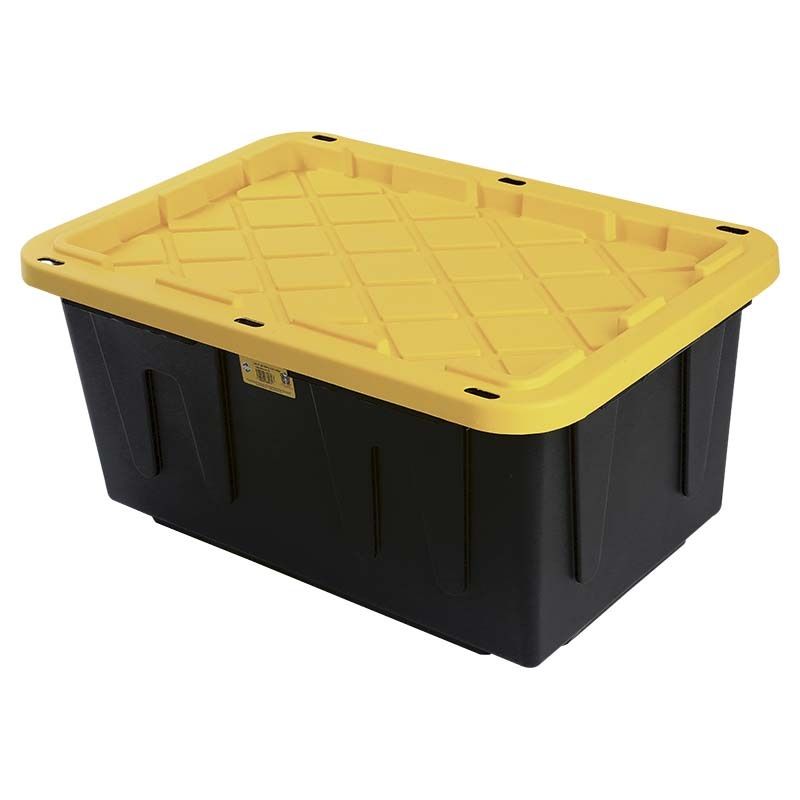 CAJA PLASTICA USO PESADO 34X36X70CM 102LTS NEGRO/ AMARILLO
