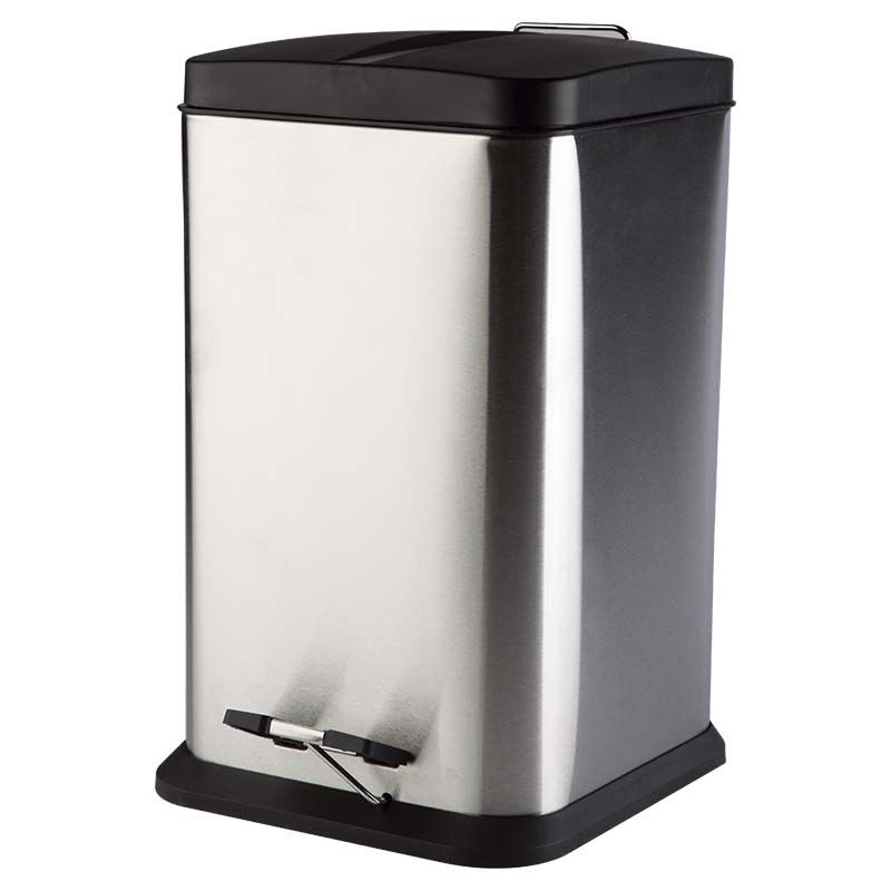 BASURERO CUADRAD0 12 LTS, 39.5X30X23.5CM, SATINADO