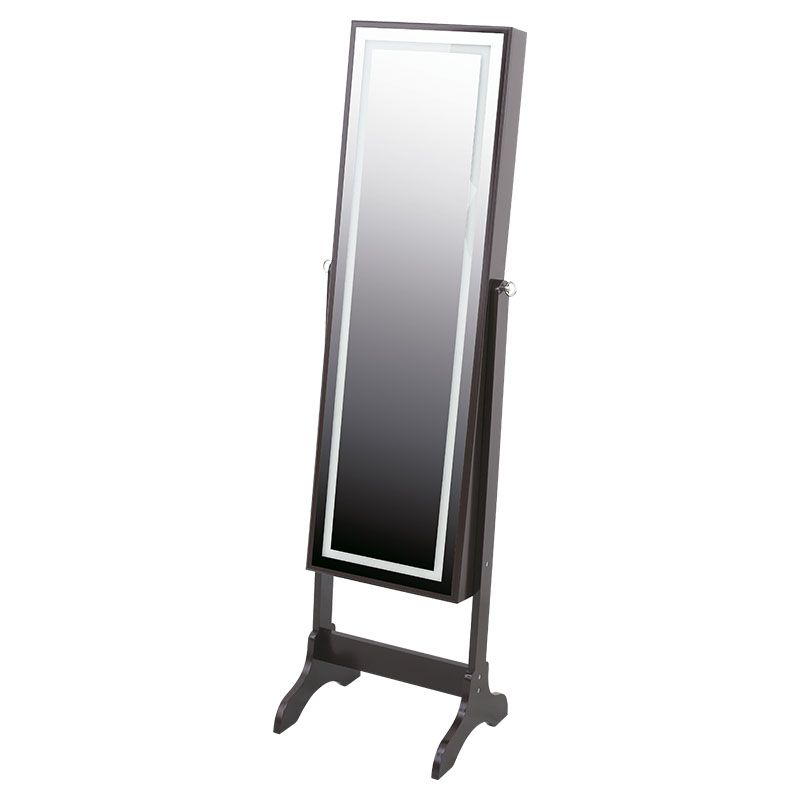 ESPEJO DE PIE CON LUZ LED Y JOYERO 155X41X37CM MDF/VIDRIO