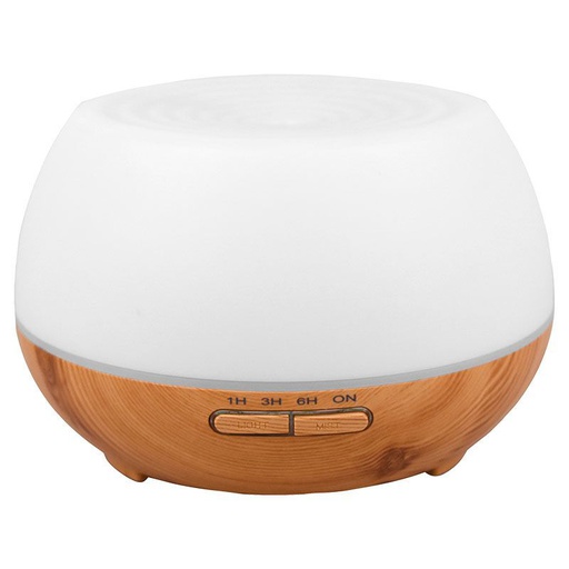 [444002] DIFUSOR DE AROMAS COLOR BLANCO/MADERA 300ML LUZ LED