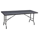 MESA PLEGABLE TIPO RATTAN 180CM 75X72CM, CAFÉ OSCURO