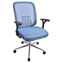 SILLA DE OFICINA EJECUTIVA 66X58X102CM RESPALDO MEDIO TELA Y MALLA