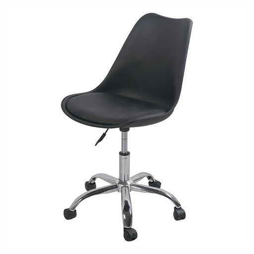 [926047] SILLA 55X47X84 PLASTICO - METAL NEGRO Basic Living