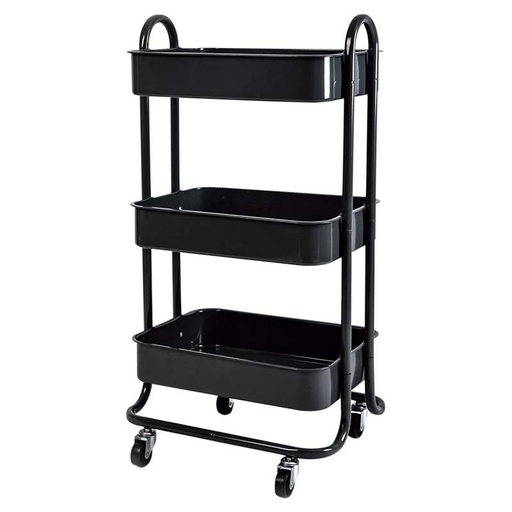 [932018] CARRITO ACERO, 3 NIVELES, 84X45X34CM, 44LB X NIVEL, NEGRO