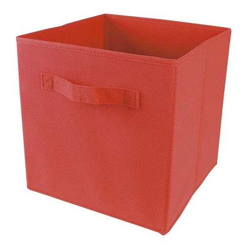 [957000] CUBO ORGANIZADOR DE TELA ROJO 28X28X28CM