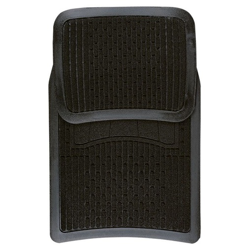 [1005034] ALFOMBRA DE CAUCHO/FELPA, 4 PIEZAS NEGRO