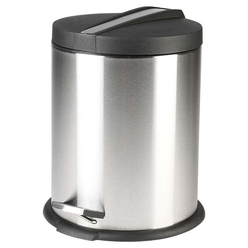 [1130002] BASURERO REDONDO 5 LTS, 28X22.5X22.5CM, SATINADO