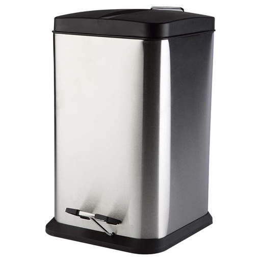 [1130007] BASURERO CUADRAD0 12 LTS, 39.5X30X23.5CM, SATINADO