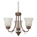 LAMPARA COLGANTE 3 LUCES, CAFÉ CEPILLADO, E27.