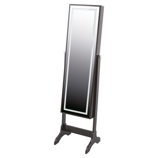 [2431048] ESPEJO DE PIE CON LUZ LED Y JOYERO 155X41X37CM MDF/VIDRIO